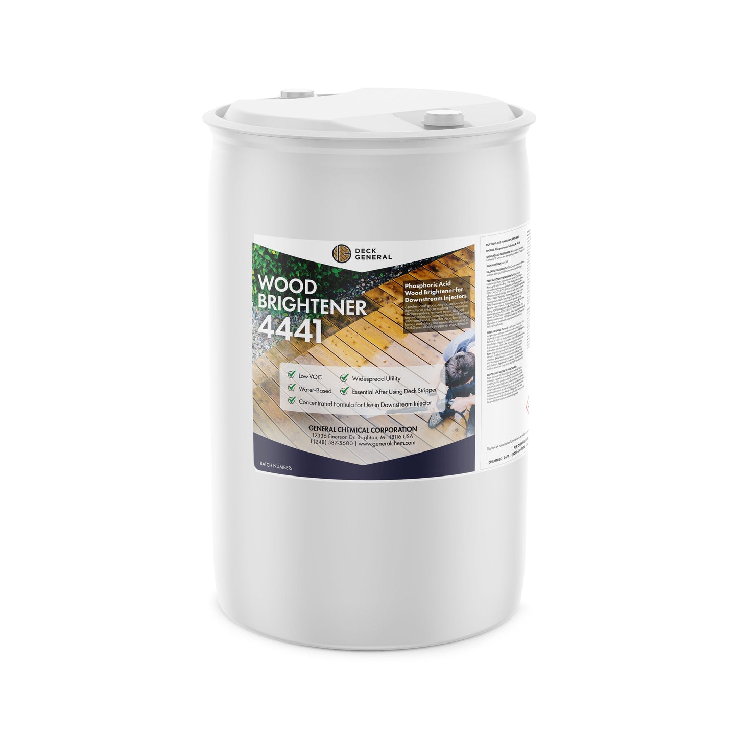 DeckGeneral Down Stream Injectable Wood Brightener 4441 - Revitalize Wood's Natural Color and Vibrancy