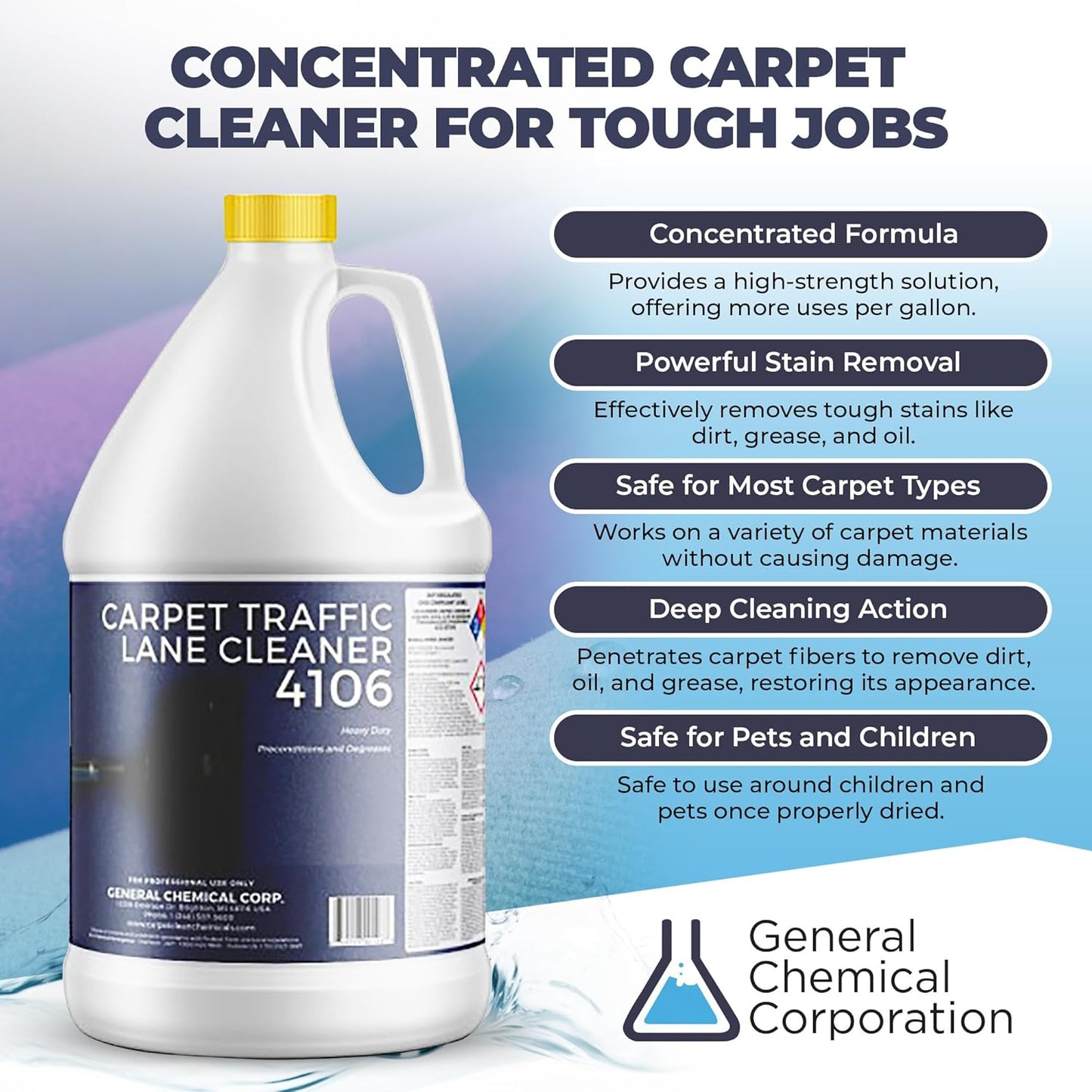 CarpetGeneral Carpet Traffic Cleaner 4106 - Restore Traffic Lanes on Carpet