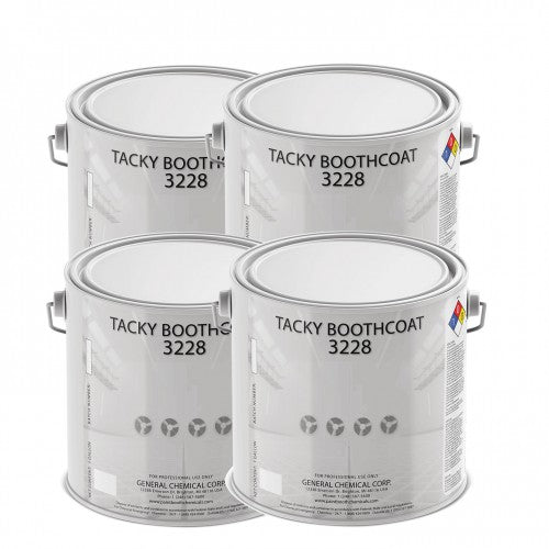 Tacky Booth Coating 3228 - Water Based, Soft, Clear Tacky Coating for Temporary Paint Booth Protection