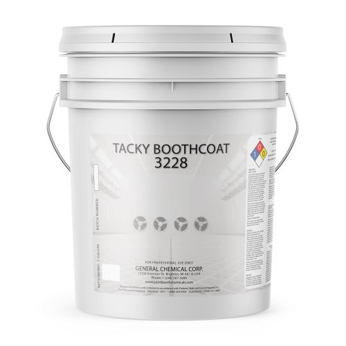 Tacky Booth Coating 3228 - Water Based, Soft, Clear Tacky Coating for Temporary Paint Booth Protection