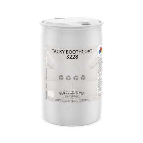 Tacky Booth Coating 3228 - Water Based, Soft, Clear Tacky Coating for Temporary Paint Booth Protection