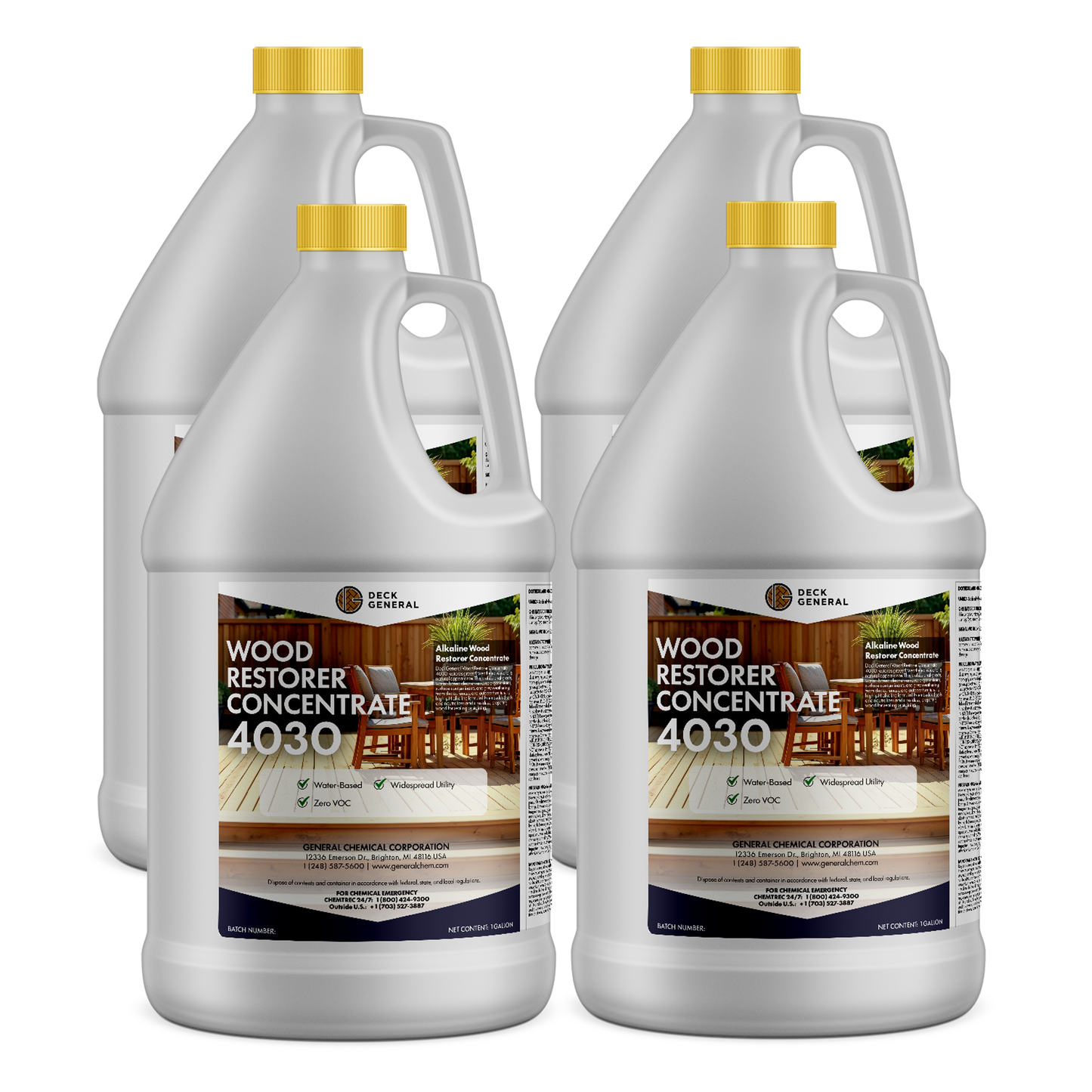 DeckGeneral Wood Restorer Concentrate 4030 - Restore Your Wood and Remove Mildew and Weather Stains