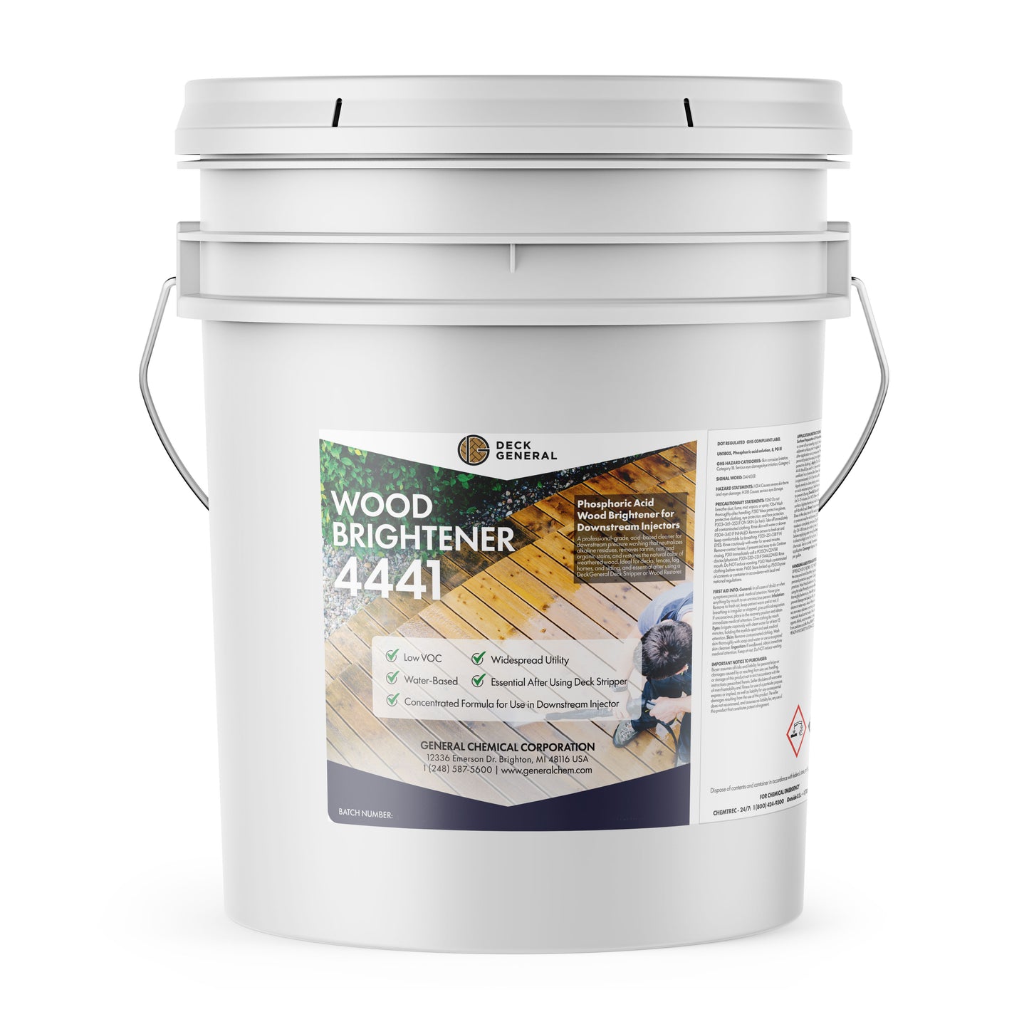 DeckGeneral Down Stream Injectable Wood Brightener 4441 - Revitalize Wood's Natural Color and Vibrancy