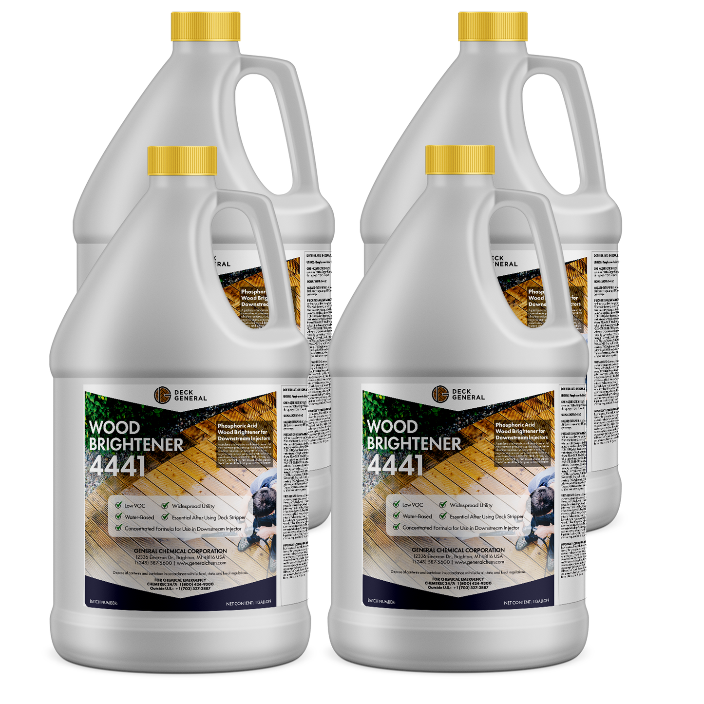 DeckGeneral Down Stream Injectable Wood Brightener 4441 - Revitalize Wood's Natural Color and Vibrancy