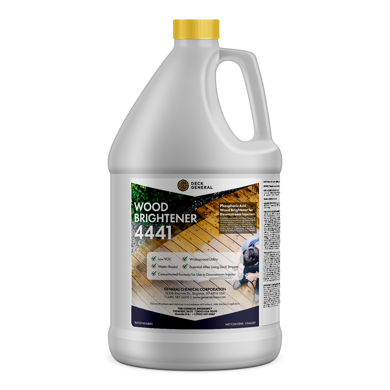 DeckGeneral Down Stream Injectable Wood Brightener 4441 - Revitalize Wood's Natural Color and Vibrancy