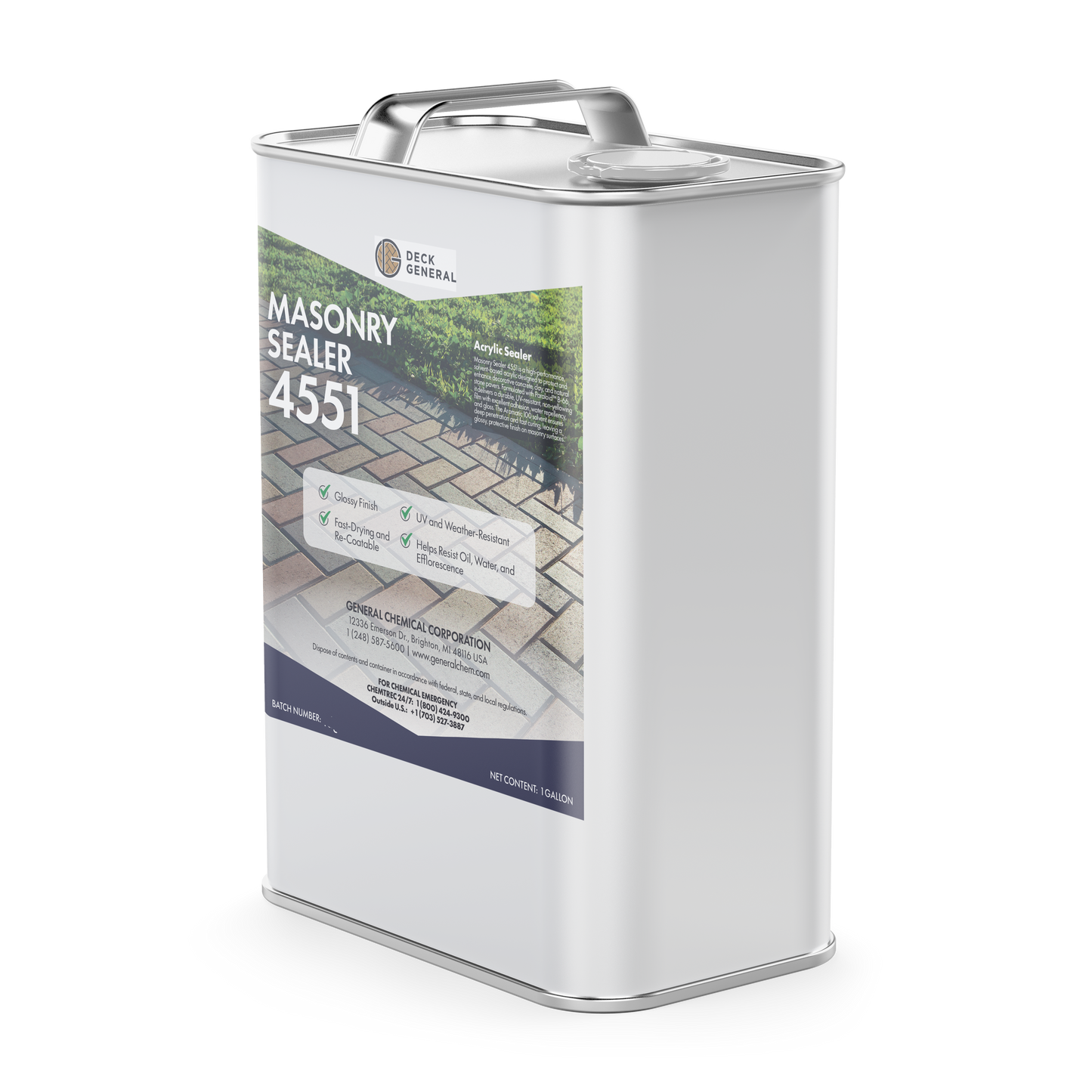 PaverGeneral Masonry Sealer 4551 - Water Damage Protection Glossy Finish Sealer