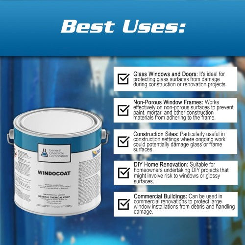 Windocoat 4880 - Temporary Protective Coating for Windows and Glass