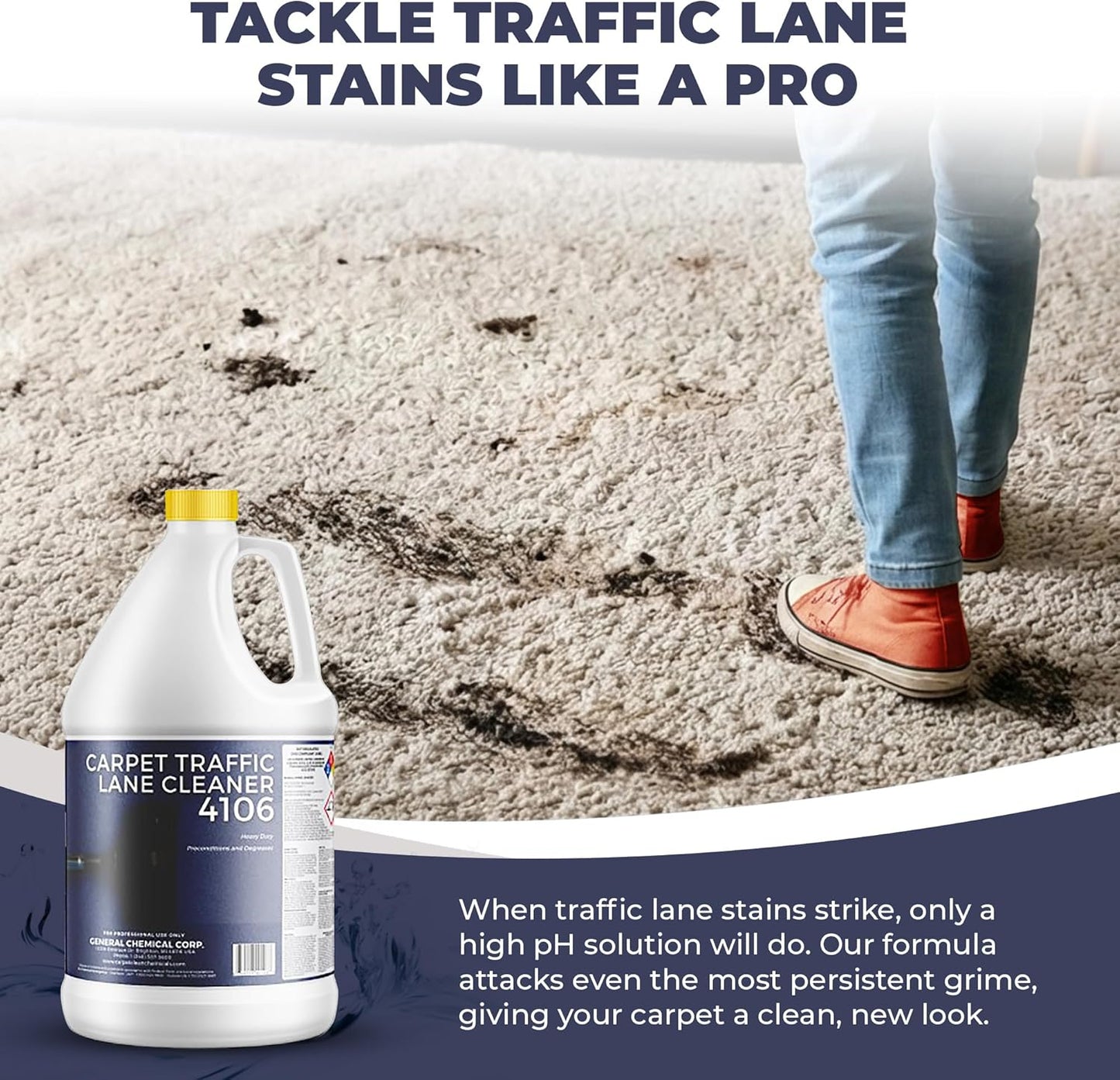 CarpetGeneral Carpet Traffic Cleaner 4106 - Restore Traffic Lanes on Carpet