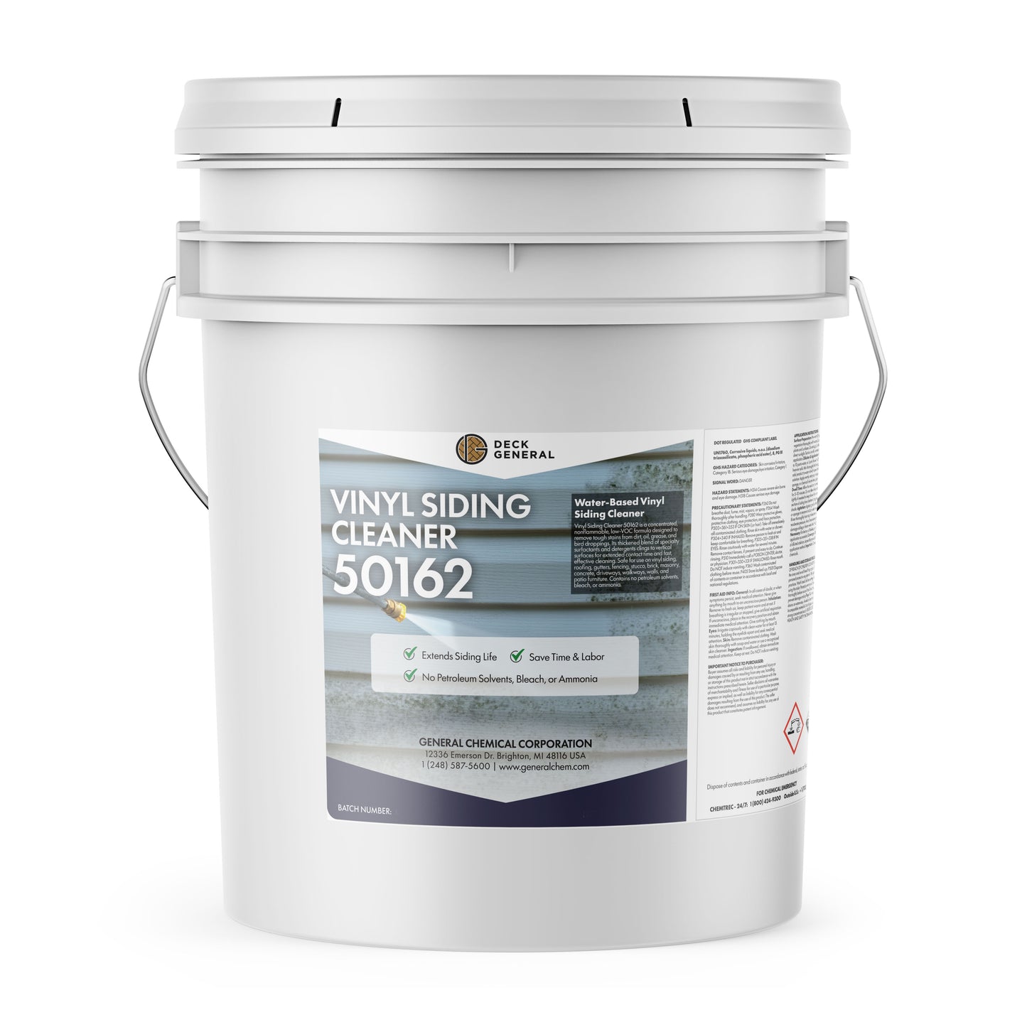 DeckGeneral Vinyl Siding Cleaner 50162 - Effective Cleaning for Siding, Gutters, Walkways, and More