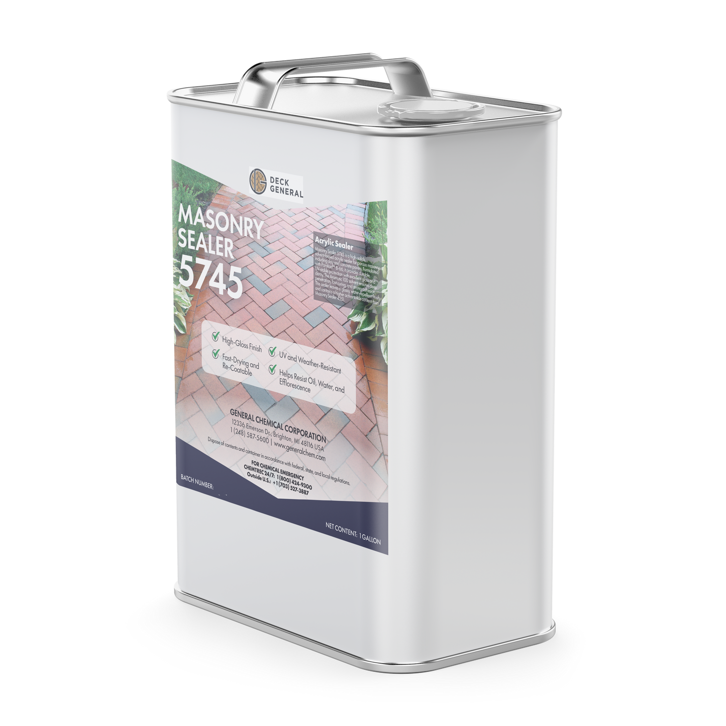 PaverGeneral Masonry Sealer 5745 - High Gloss Finish for Water Damage Protection