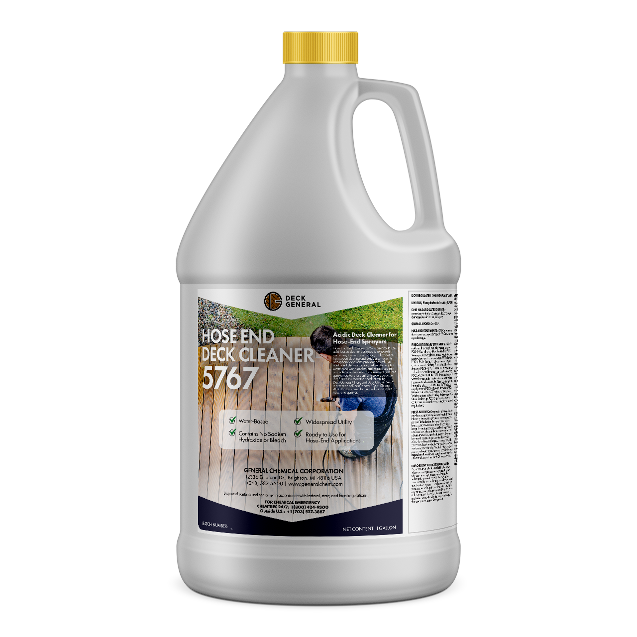 DeckGeneral Hose End Deck Cleaner 5767 - Acidic Cleaner for Wood, Furniture, and Decor