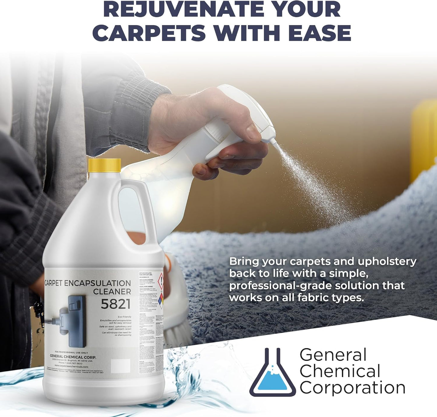 CarpetGeneral Encapsulating Cleaner 5821 - Capture Dirt and Grime and Vacuum it Away