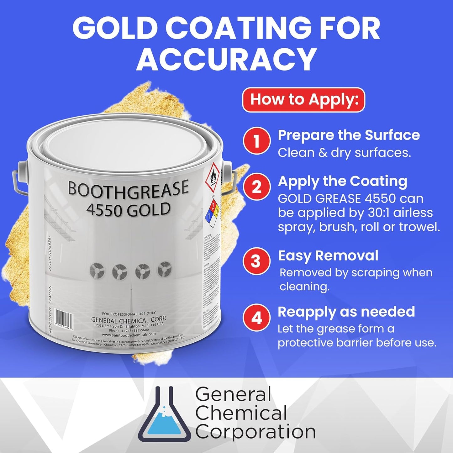 Booth Grease 4550 Gold - Protective Paint Coating for Heavy Overspray