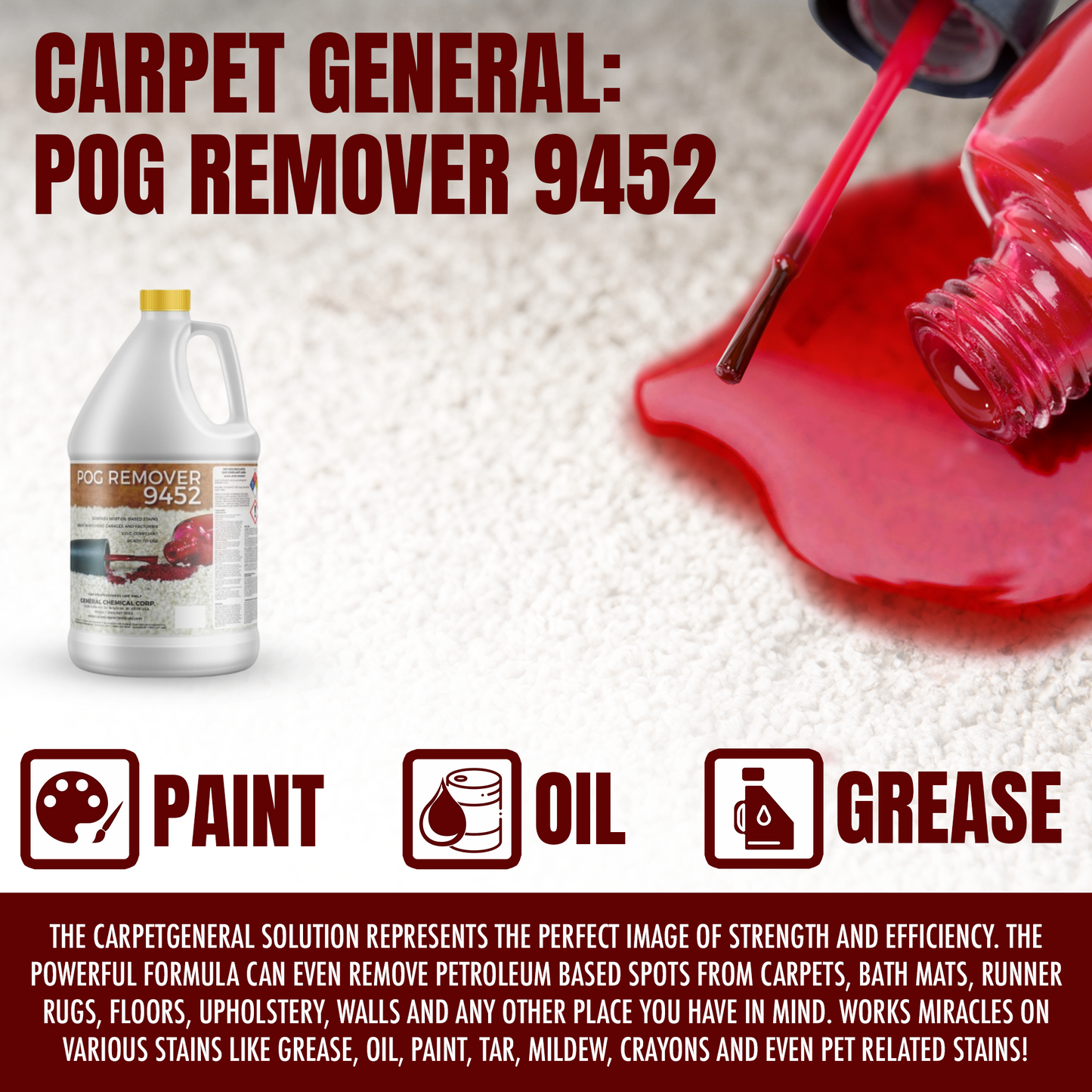 CarpetGeneral POG Remover 9452 - Simple Effective Stain Remover