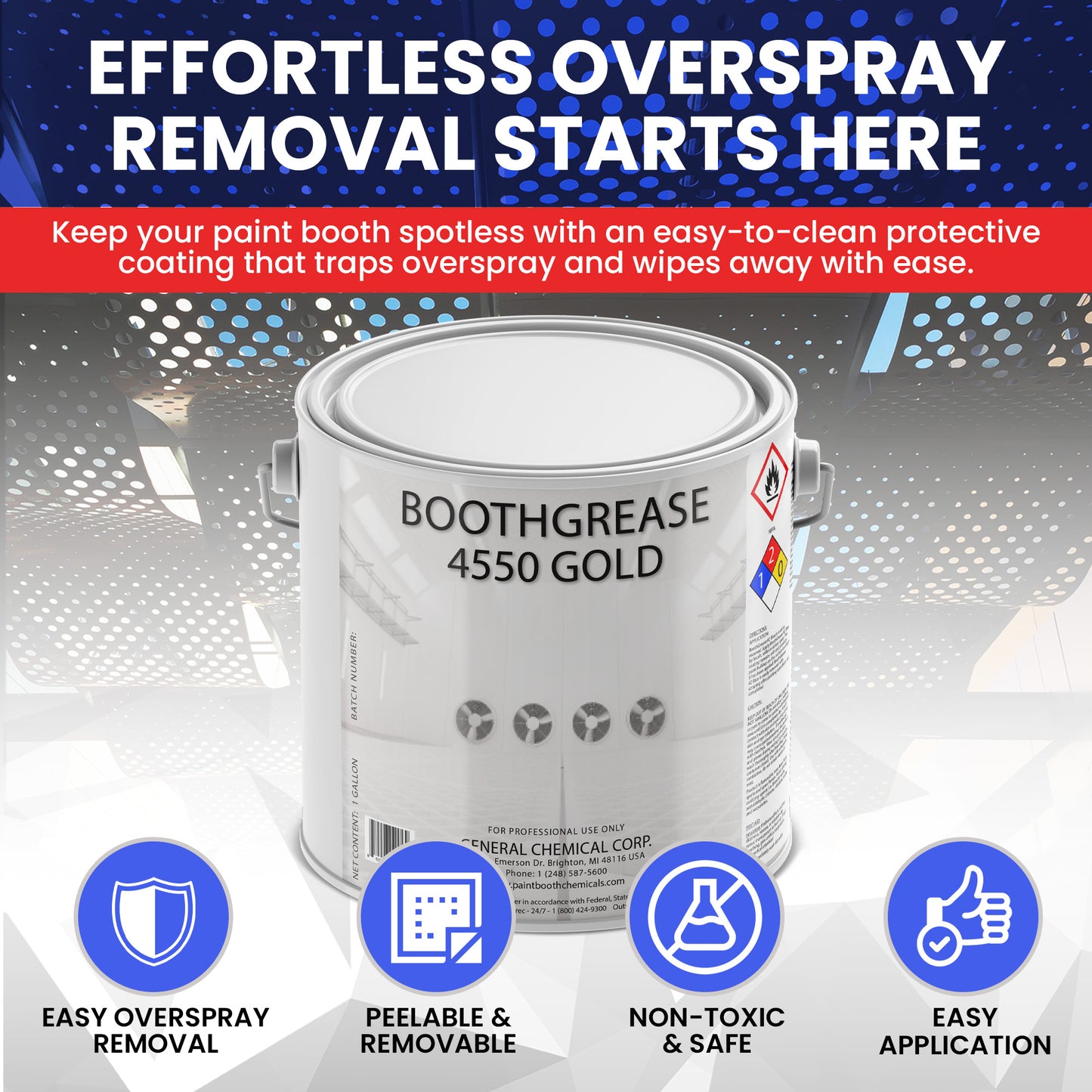 Booth Grease 4550 Gold - Protective Paint Coating for Heavy Overspray
