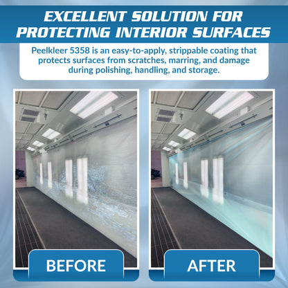 Peelkleer 5358 - Transparent Blue Strippable Protective Coating for Walls, Windows, and Lights