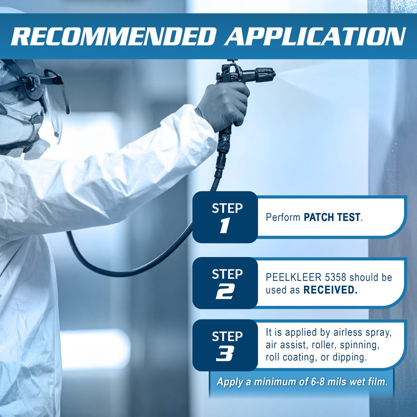 Peelkleer 5358 - Transparent Blue Strippable Protective Coating for Walls, Windows, and Lights