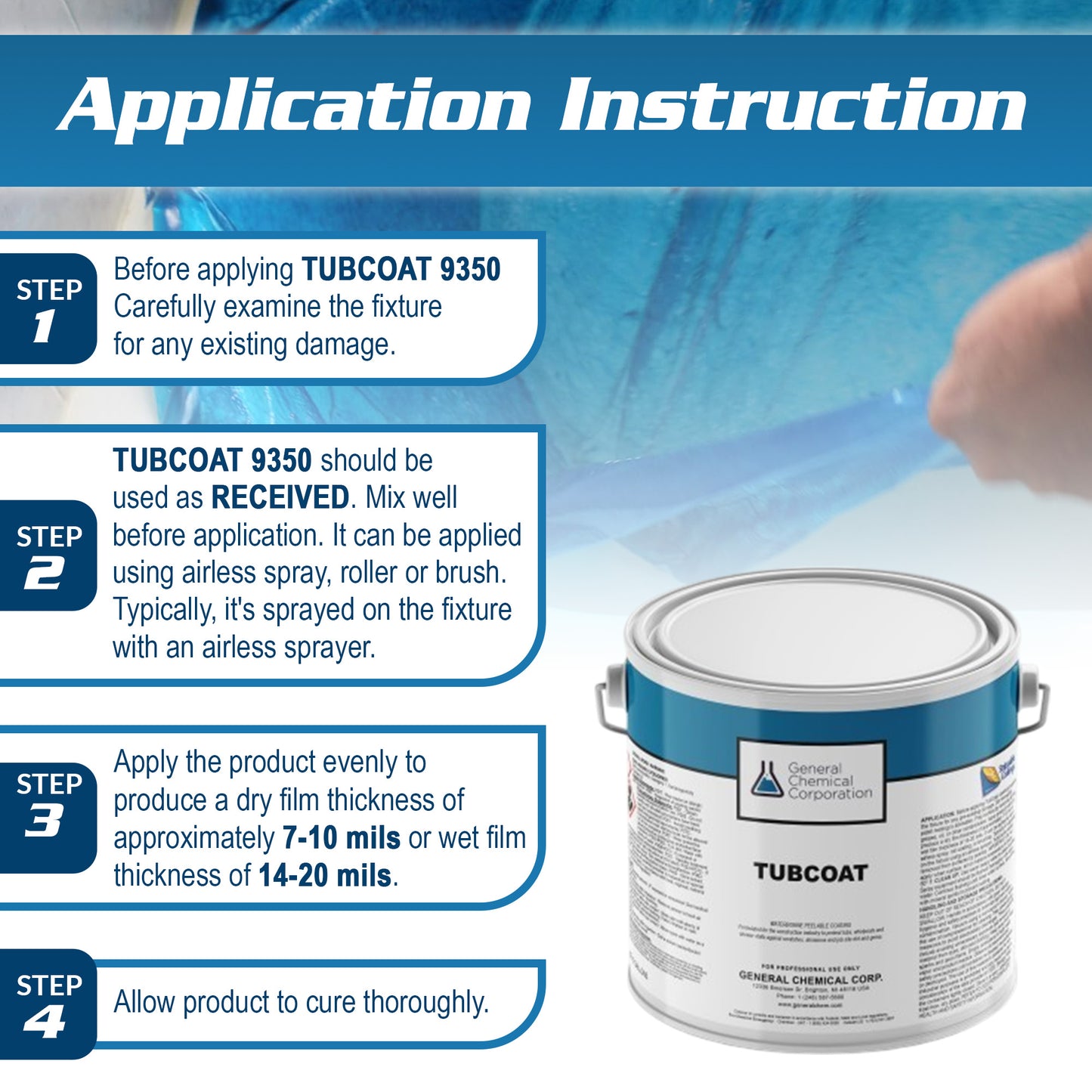 Tubcoat 9350 - Thick Protective Coating for Bath Tubs