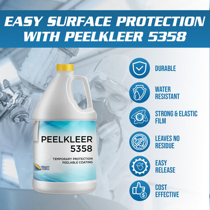 Peelkleer 5358 - Transparent Blue Strippable Protective Coating for Walls, Windows, and Lights