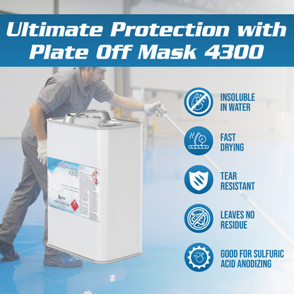 Plate Off Mask 4300 - Blue Strippable Water and Acid Resistant Coating