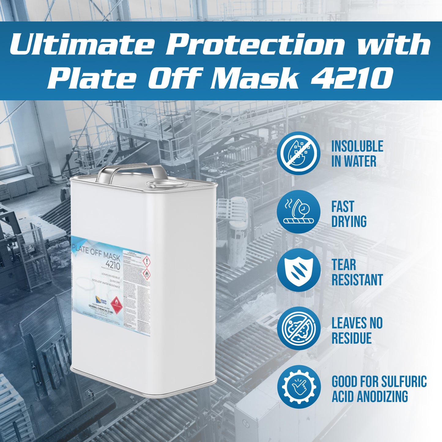 Plate Off Mask 4210 - Blue Peelable Solvent Based Maskant