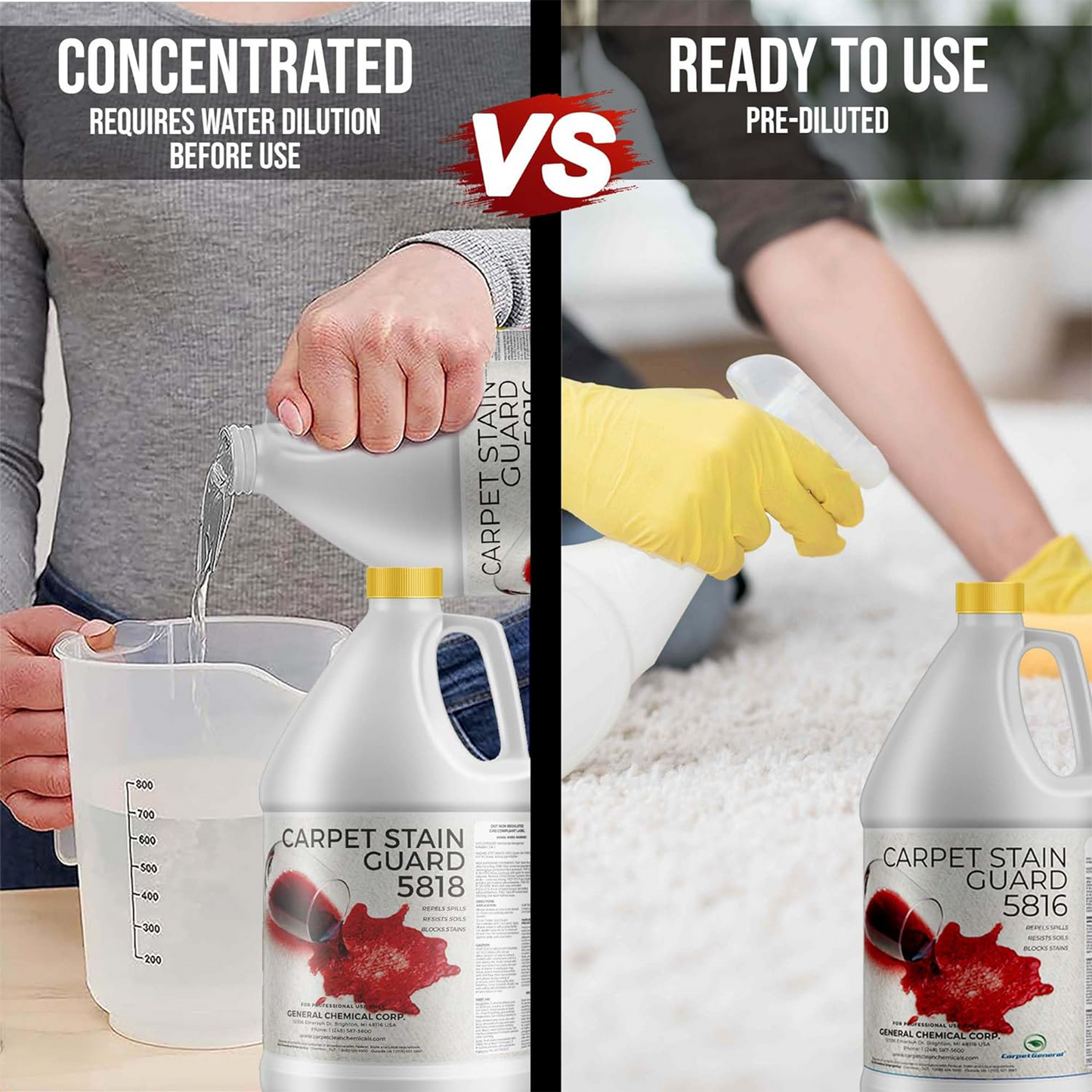 Carpet Stain Guard 5818- Concentrated Carpet and Upholstery Protector, Stain Repellent