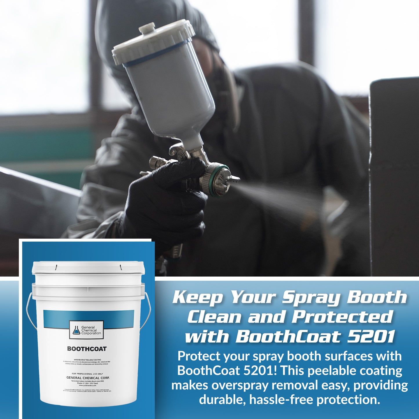 Boothcoat 5201 - Peelable White Protective Coating for Spray Paint Application