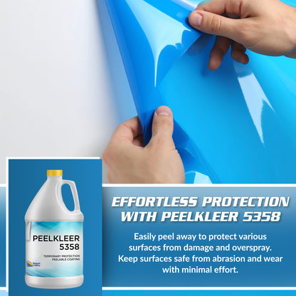 Peelkleer 5358 - Transparent Blue Strippable Protective Coating for Walls, Windows, and Lights