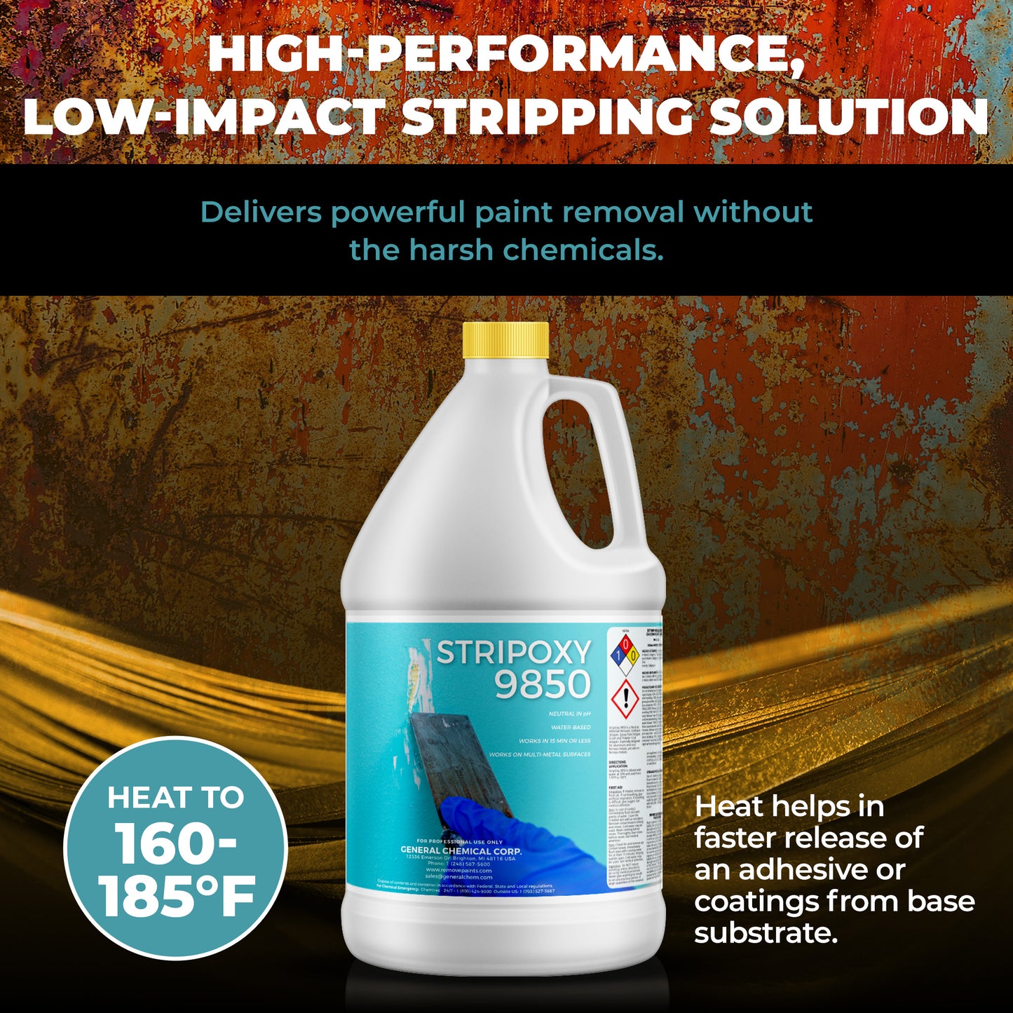 StripOxy 9850 - Water Based Paint Stripper For Soak Tank