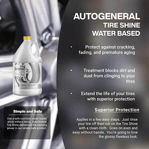 AutoGeneral Tire Shine - Water Based Non-Greasy Protection from Fading, Cracking and Sun
