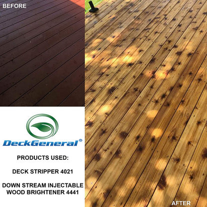 DeckGeneral Down Stream Injectable Wood Brightener 4441 - Revitalize Wood's Natural Color and Vibrancy